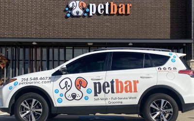 Petbar grooming vehicle with logo in McKinney, TX.